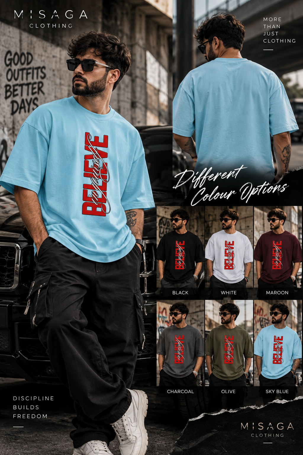 MISAGA Believe Yourself Oversized T-Shirt